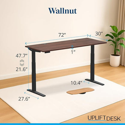 UPLIFTDESK V3 2-Leg Walnut Laminate Wood Standing Desk – Adjustable Height - Image 2