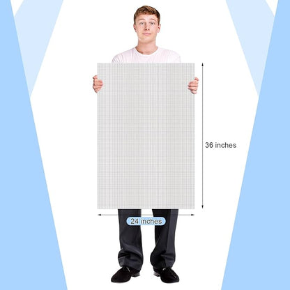 Fuyoooo 25 Sheet Graph Paper Pad 24" x 36" Large Graph 1" and 1/5" Ruled Grid - Image 2