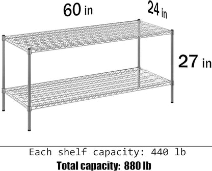Regal Altair 24" Deep x 60" Wide x 27" Height Wire Shelving Kit | 2-Tier | NSF - Image 3