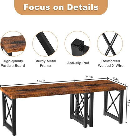 HavenlyYouth Desk Shelf, 2 Tier Wood Desktop Bookshelf, Adjustable Freestanding - Image 3