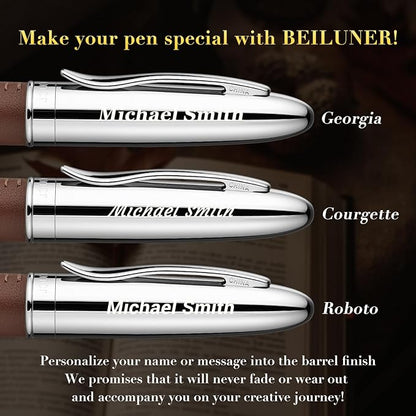 BEILUNER 318 Luxury Personalized Leather Pen, Hand-Stitched Premium Leather - Image 2