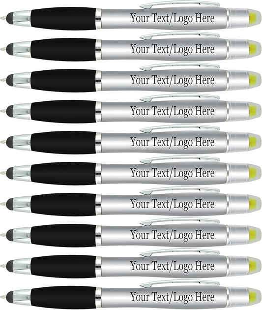 SyPen Personalized Pens with Gel Highlighter and Stylus -200 Pack Bulk-Free by Sypen