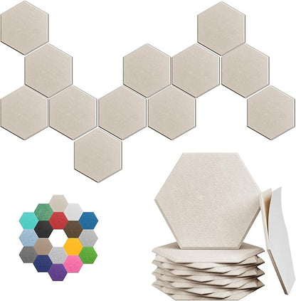 Hexagonal Acoustic Panels-12 Pack High-Density Sound Absorbing Panels by UNECHOACOUSTIC