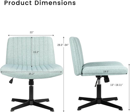 PUKAMI Criss Cross Chair, Armless Cross Legged Office Desk Chair No Wheels - Image 2