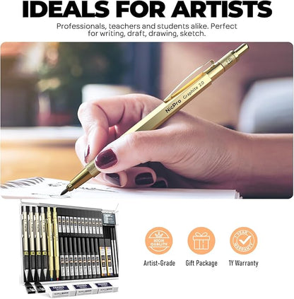 Nicpro 37PCS Gold Art Mechanical Pencil Set - Image 7