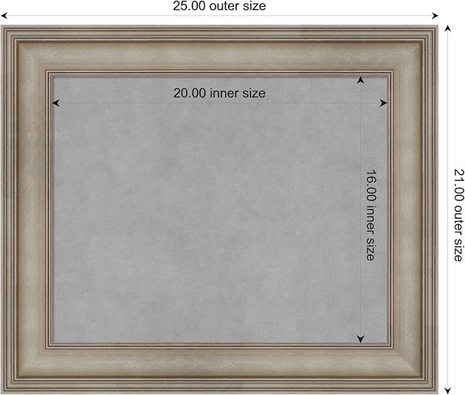 Amanti Art Silver Framed Magnetic Board 21x25 Small Vision Board - Image 3