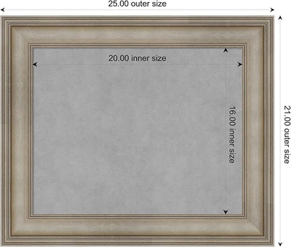 Amanti Art Silver Framed Magnetic Board 21x25 Small Vision Board - Image 3