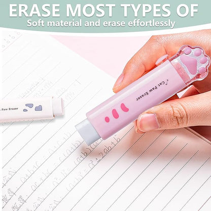 Daphilly Retractable Eraser for Pencils Cute Cat Erasers Pink Kawaii Erasers - Image 6