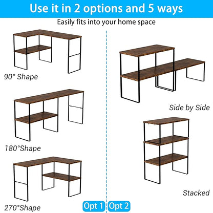 Golener Countertop Organizer Corner Shelf, 2 Tier Adjustable Stackable Corner - Image 6
