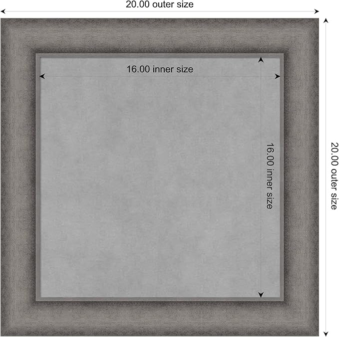 Amanti Art Grey Framed Magnetic Board 20x20 Small Vision Board - Image 3