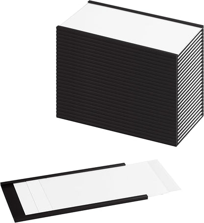LLPT Magnetic Label Holder 5" x 3" 26 Packs C Channel White Paper Cards by LLPT-AllAboutAdhesiveTapes