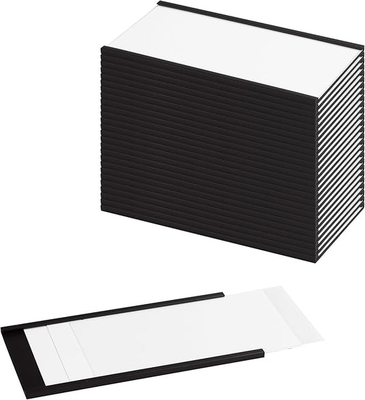 LLPT Magnetic Label Holder 5" x 3" 26 Packs C Channel White Paper Cards by LLPT-AllAboutAdhesiveTapes