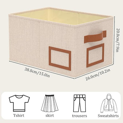 OUTBROS Foldable Storage Box for Shelves, 15 x 10.2 x 7.9 inch Fabric Baskets - Image 3