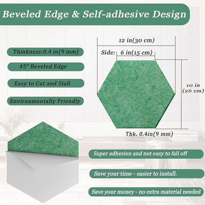 Hexagonal Acoustic Panels-12 Pack High-Density Sound Absorbing Panels - Image 4