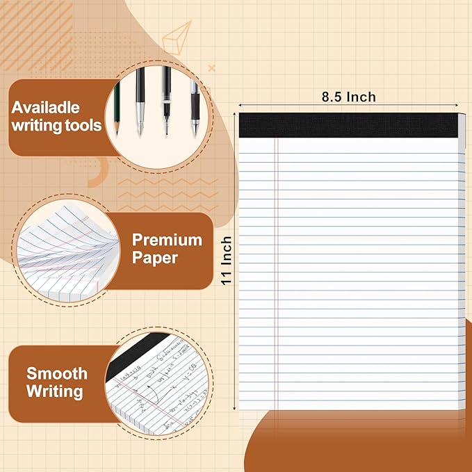 Legal Pads 8.5 X11, Narrow Ruled Notepads, 12 Pack, 50 Sheet/Pad, Tear Off - Image 3