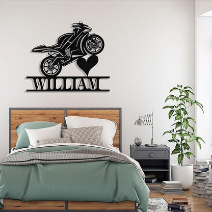 Custom Motorcycle Metal Signs Personalized Dirt Biker Name Sign Custom Garage - Image 9