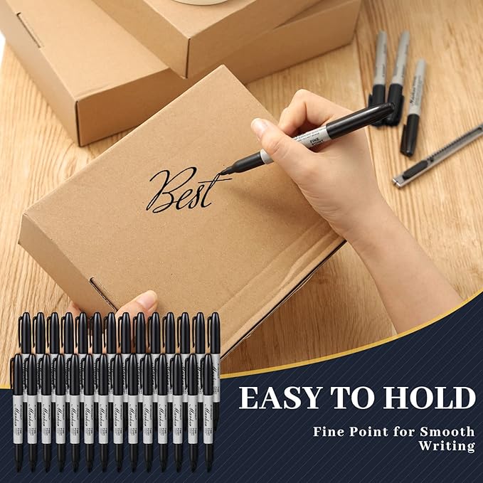 Thenshop 160 Pack Black Permanent Markers Bulk - Image 4