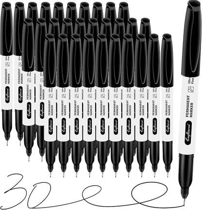 craftinova Black Ultra Fine Point Permanent Markers, Extra Fine Tip, Quick by Craftinova