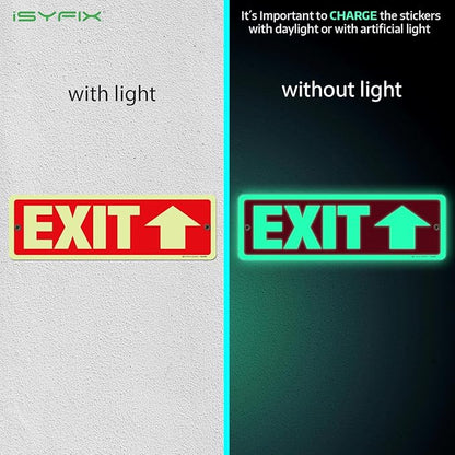 iSYFIX Exit Signs with Directional Up Arrow, Glow in the Dark, Photoluminescent - Image 2