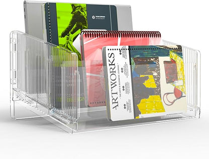 Cuukie File Sorter Organizer, 5 Sections Acrylic Letter Tray - Image 5