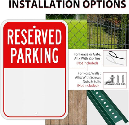Blank Reserved Parking Sign, 18x12 Inches Rust Free Reflective Aluminum - Image 3