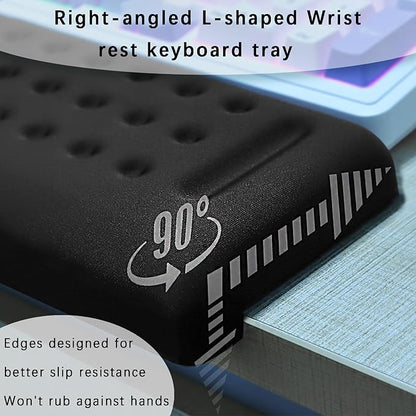 Pack of 2 L-Shaped Wrist Rest Keyboard, Memory Foam Arm Rest Desk, Ergonomic - Image 3