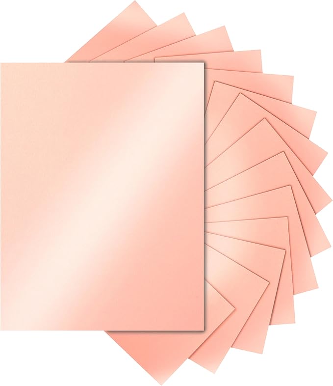 Silunkia 120 Sheets Candy Pink Shimmer Cardstock 8.5 x 11 Metallic Paper by Silunkia