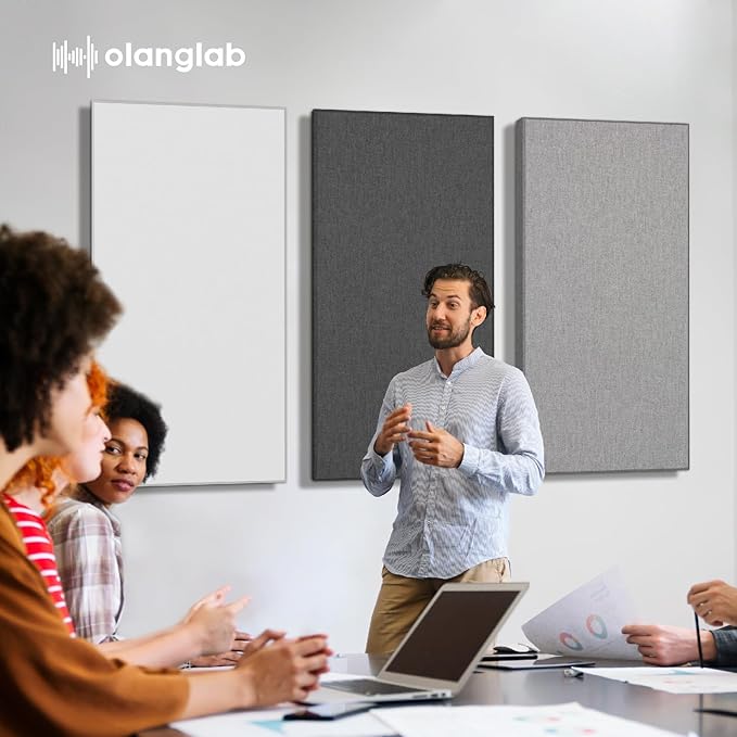 Olanglab Sound Absorbing Acoustic Wall Panels 2 Pack, Large Fabric Wrapped - Image 7