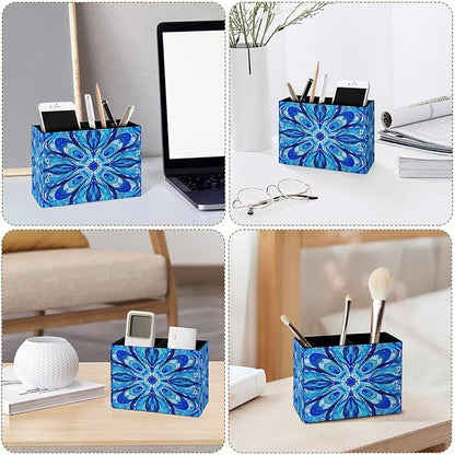 Famame Blue White Abstract Design Pencil Holder - Image 3