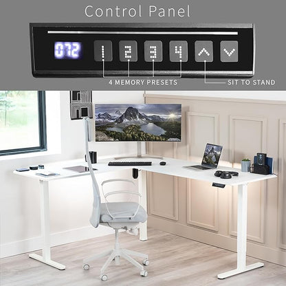 VIVO Electric Corner 75 x 63 inch L-Shaped Standing Desk, Memory Height - Image 5