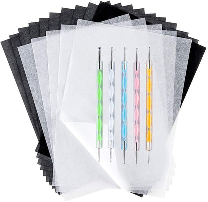 100 Sheets White Tracing Paper 100 Sheets Carbon Transfer Paper and 5 Pieces by Ueerdand