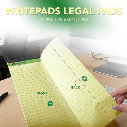 KAISA Yellow Legal Pads Writing Pads Recycled Paper 8.5"x14" Wide Ruled Lined - Image 7