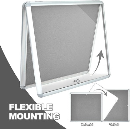 Geetery 26 x 28 Inch Enclosed Fabric Bulletin Board Tamperproof Lockable - Image 4