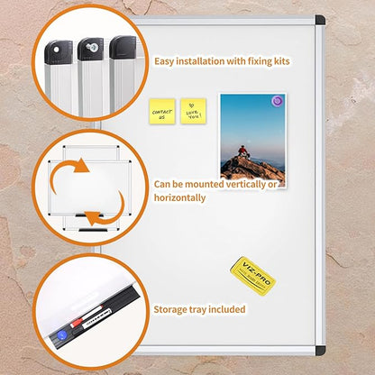 VIZ-PRO Magnetic Dry Erase Board, 24 X 18 Inches, 3 Pack - Image 4