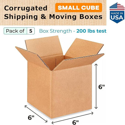 Small Cube Moving & Shipping Boxes 6 x 6 x 6 inches - Image 2