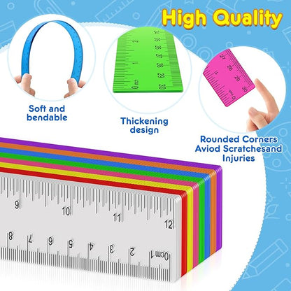 32 Pack Clear Plastic Ruler 12 Inch, Rulers Bulk - Image 3