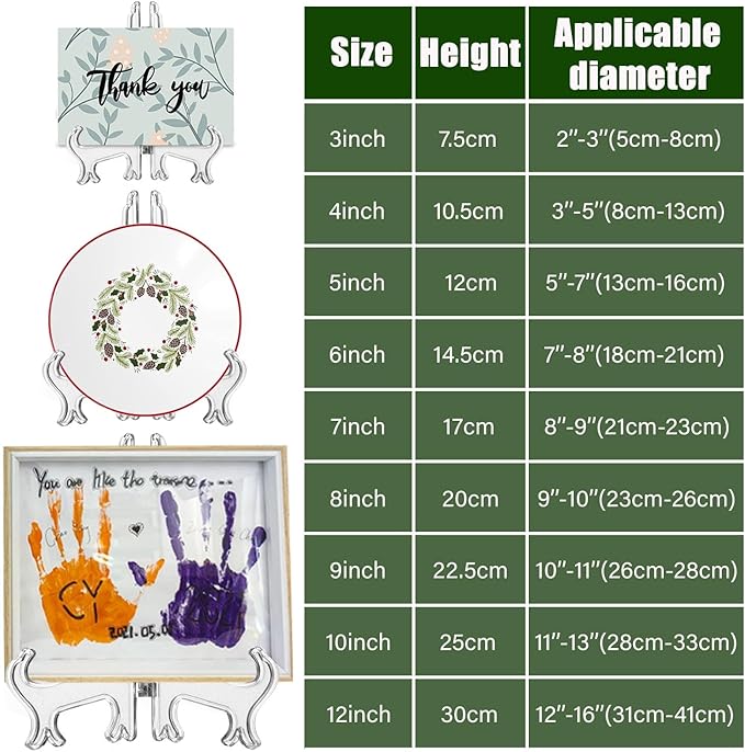 LonlyEagle 12 Pack 7 Inch Clear Plastic Easels or Stand/Plate Holders to - Image 2