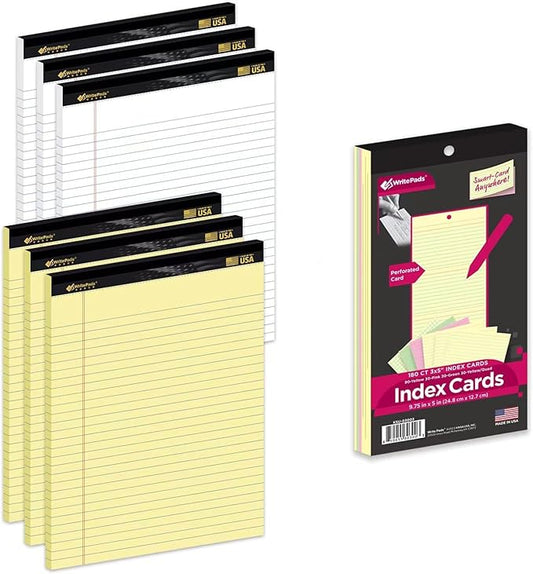 KAISA 20LB Legal Pads 8.5 x 11 6 Note pads Wide Ruled Pads 8-1/2"x11-3/4 Heavy by KAISA