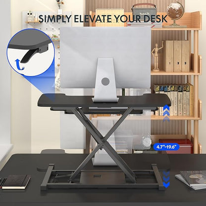 FLEXISPOT 32-inch Height Adjustable Standing Desk Converter, Quick Sit to Stand - Image 4