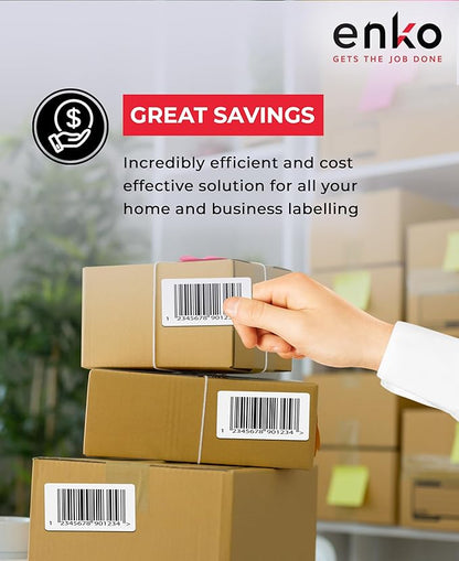 enKo 1 Stack/2000 Labels 4" x 6" Fanfold Direct Thermal Label Compatible - Image 5