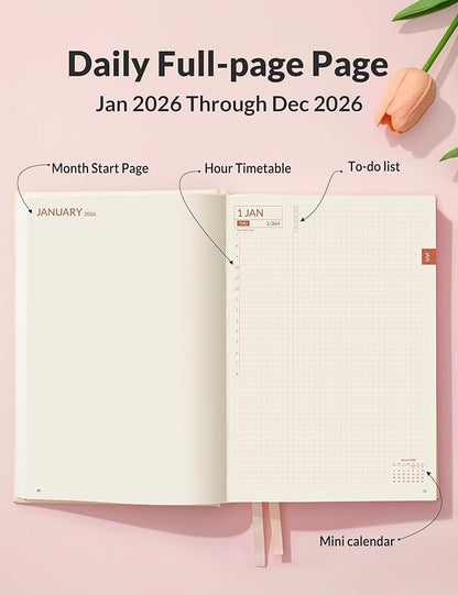 SUNEE 2026 Daily Planner A5 Hardcover – Hourly Schedule Organizer - Image 2