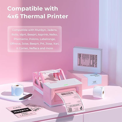 MUNBYN 4"x6" Pink Direct Thermal Shipping Labels, Commercial Grade Permanent - Image 2
