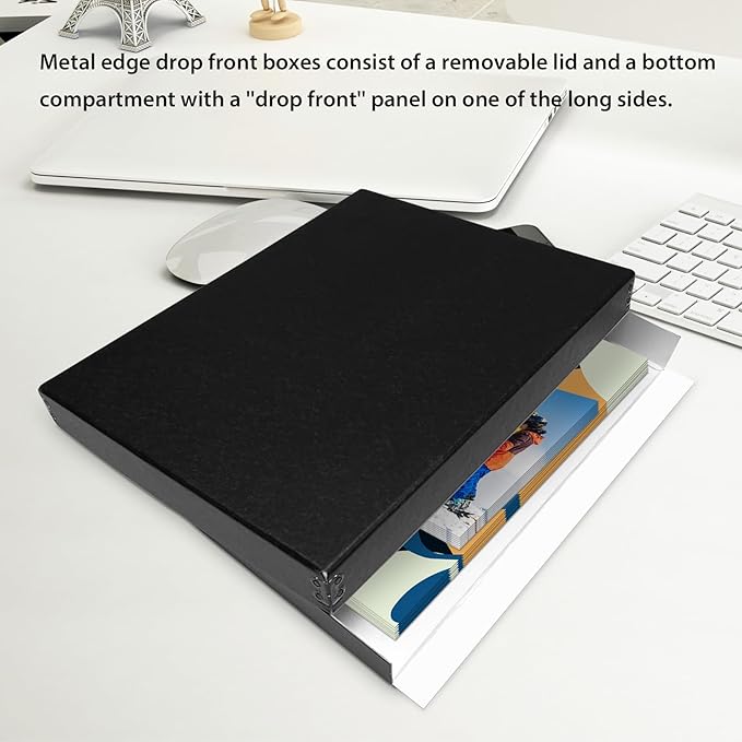 Lineco Museum Archival Storage Box, 11.75x15.25x1.5 in. Drop Front Design. - Image 4