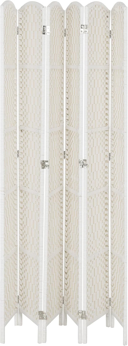 HOMCOM Room Divider, 6 Panel Folding Privacy Screen, 6FT Tall Portable Wicker - Image 8
