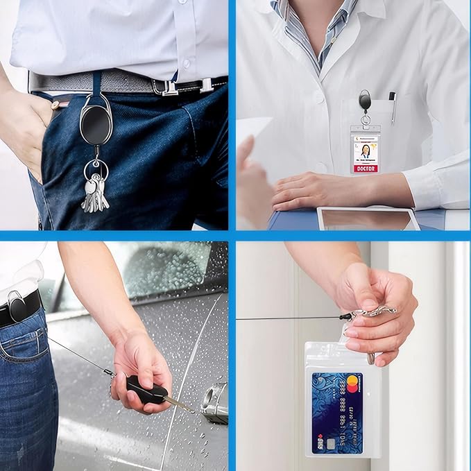SOVYOULIVE 50 Pack Heavy-Duty Retractable Badge Holders - Image 5