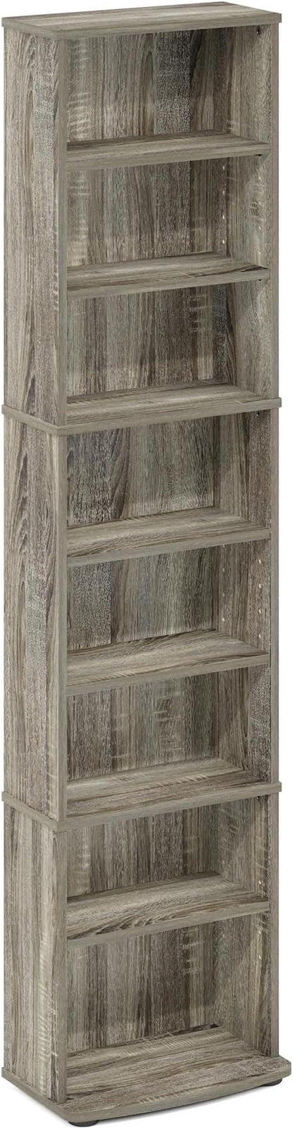 Furinno Jaya DVD Shelf, 8-Tier Tall Narrow CD Rack, Media Shelf - Image 5
