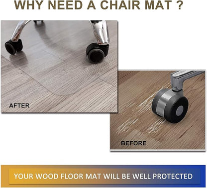 Office Chair Mat for Hardwood Floor, 48”x 30” Vinyl Desk Chair Mat Clear Floor - Image 2