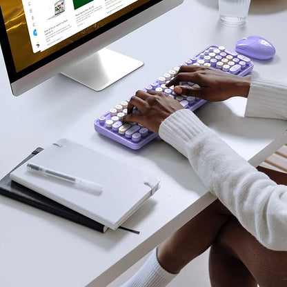 MOFII Wireless Keyboard and Mouse Combo, 2.4GHz Retro Full-Size Keyboard - Image 6