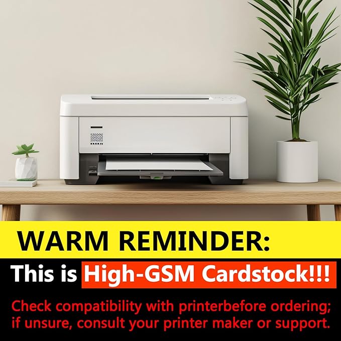 OcePor 100 Sheets White Cardstock 12” x 12”, 92lb/250gsm Black Card Stock - Image 4