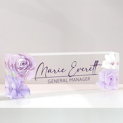Personalized Name Plate for Desk, Custom Desk Name Plate, Acrylic Name Plate by EOBIBIFUN